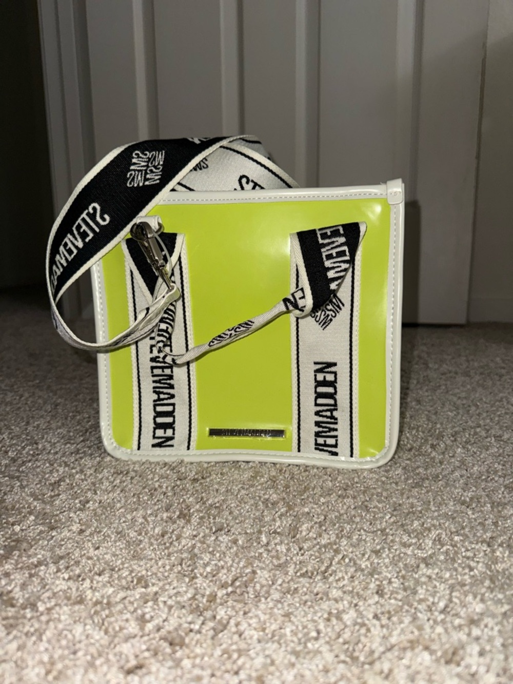 Steve Madden Neon Lime Crossbody with Branded Strap